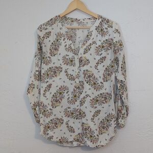 Old Navy Lightweight Casual Office Blouse Floral Spring Boho Cottage Whimsi Cute